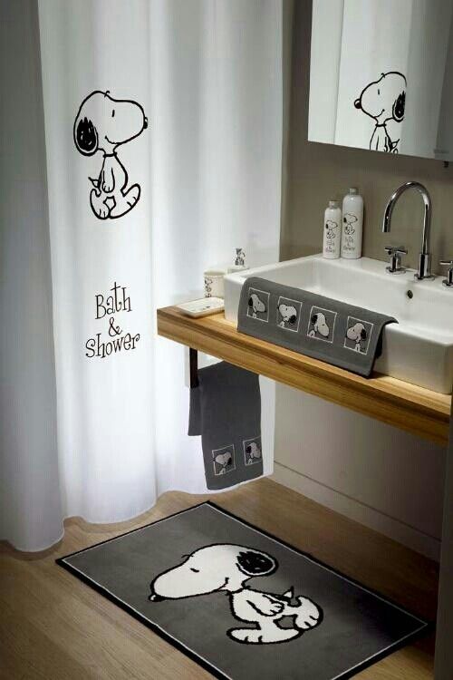 Snoppy themed bathroom Bathroom Sets, Bathroom Decor, Bathrooms, Dream
