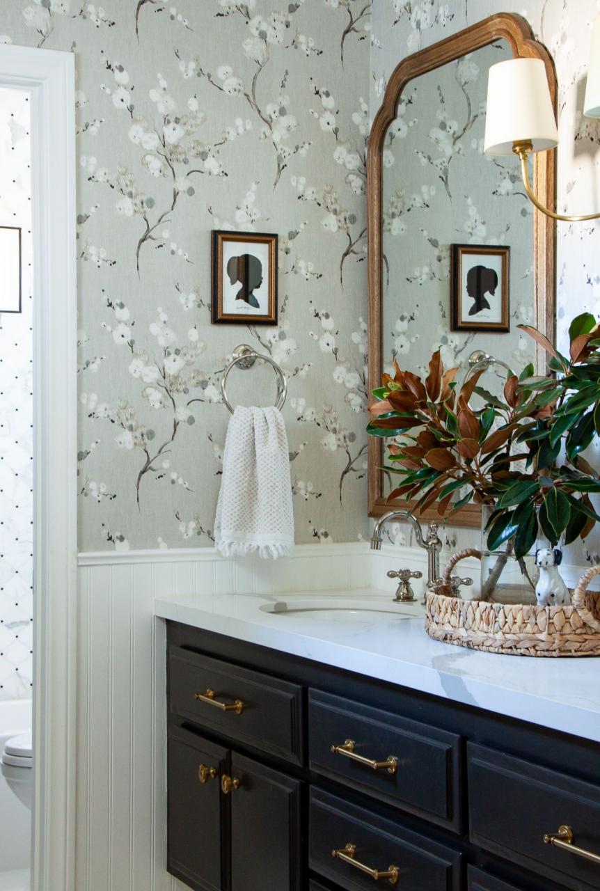 Using Nature to Decorate for Fall Magnolia bathroom decor, Bathroom