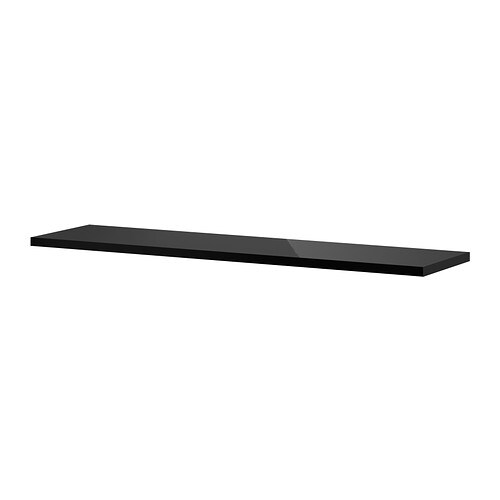 EKBY TONY Shelf high gloss black, 119x28 cm IKEA