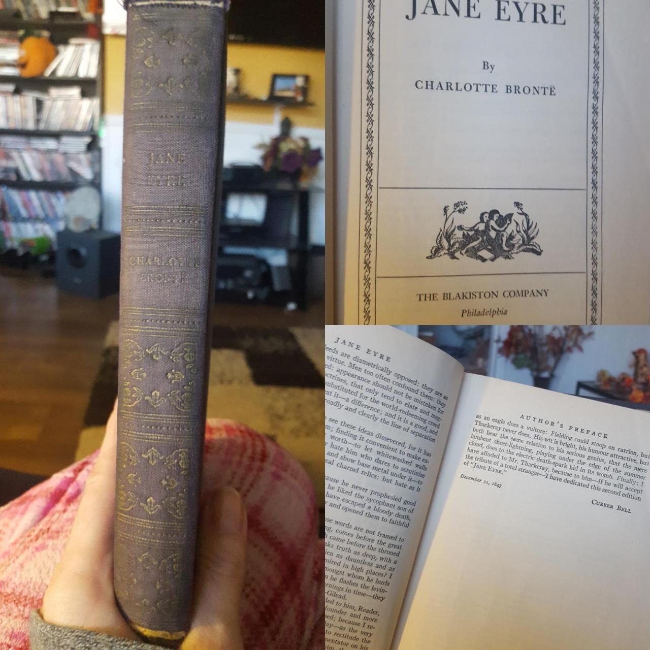 Hubby found this second edition Jane Eyre book at a thrift store. Just