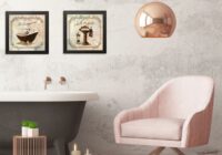 Gango Home Decor Elegant French Bathroom Wall Art; Two OffWhite
