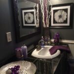 Black and grey bathroom with lavender accents Purple bathroom decor