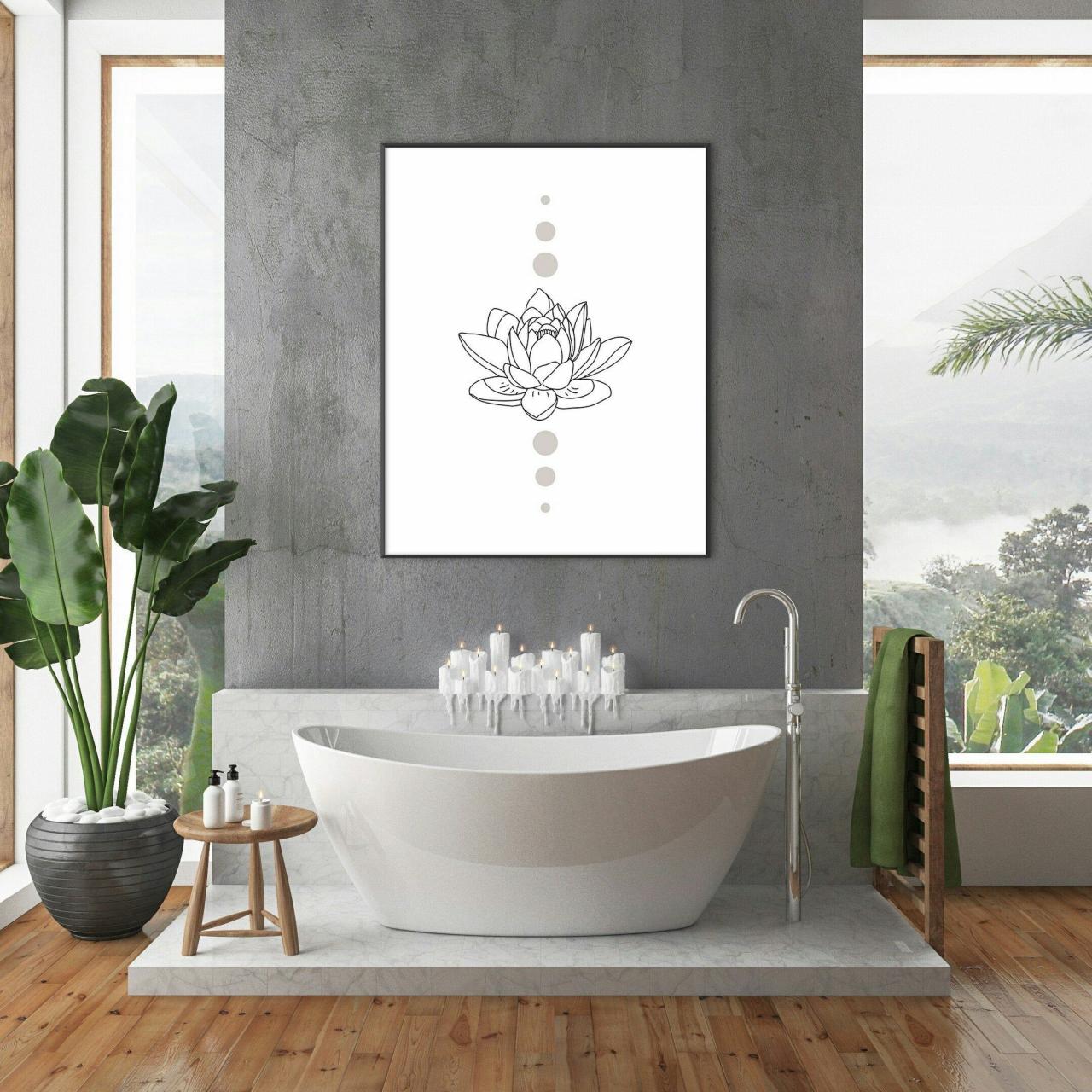 Lotus flower sacred geometry / bathroom wall art / chakra wall Etsy