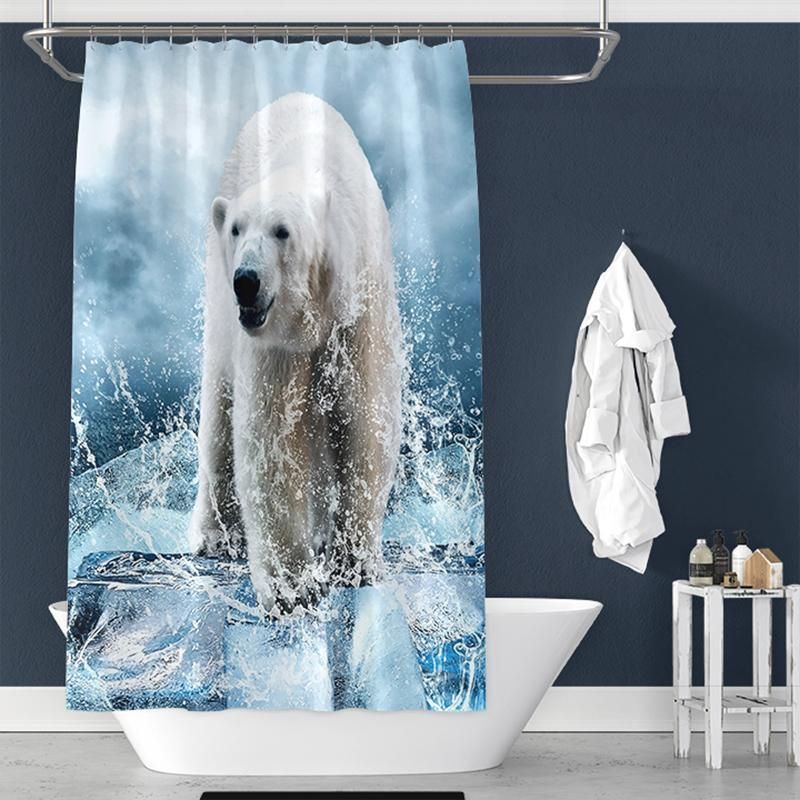 Polar Bear Print Shower Curtain for Bathroom Decor Shower curtain