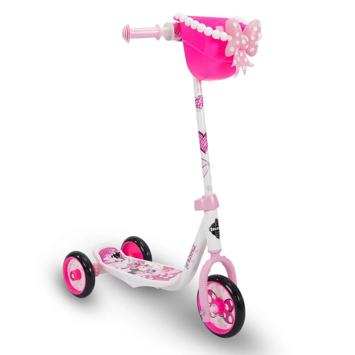 Huffy Disney Minnie Mouse Kids Toddler 3 Wheel Ride On Kick Scooter