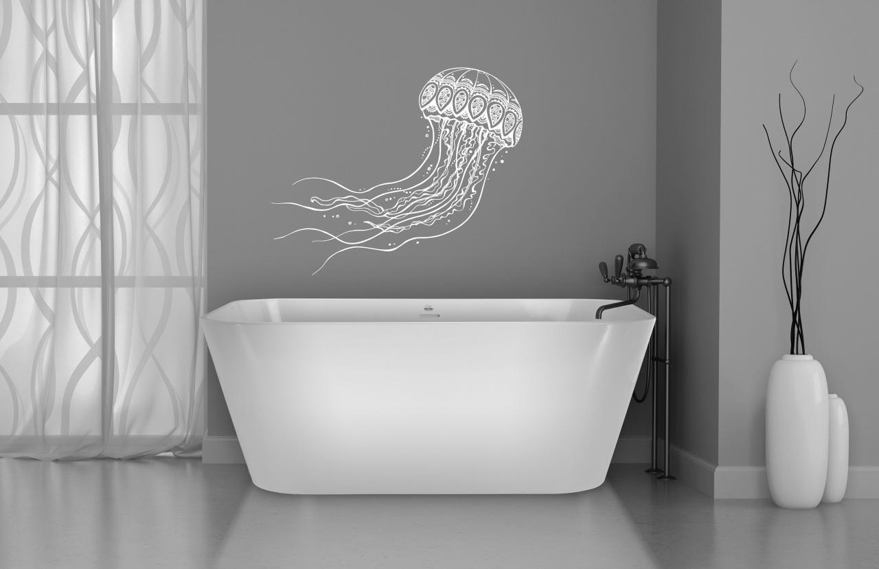 Jellyfish Wall Decal Jellyfish Wall Sticker Jellyfish Etsy Bathroom