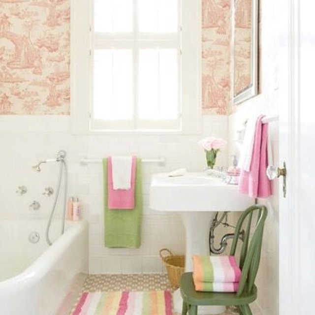 pink & green bathroom Decorating ideas Pinterest