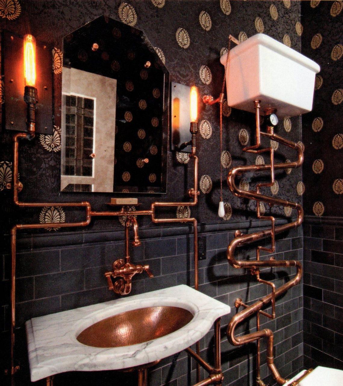 Steampunkinspired Bathroom Decor Design Steampunk interior, Banheiro