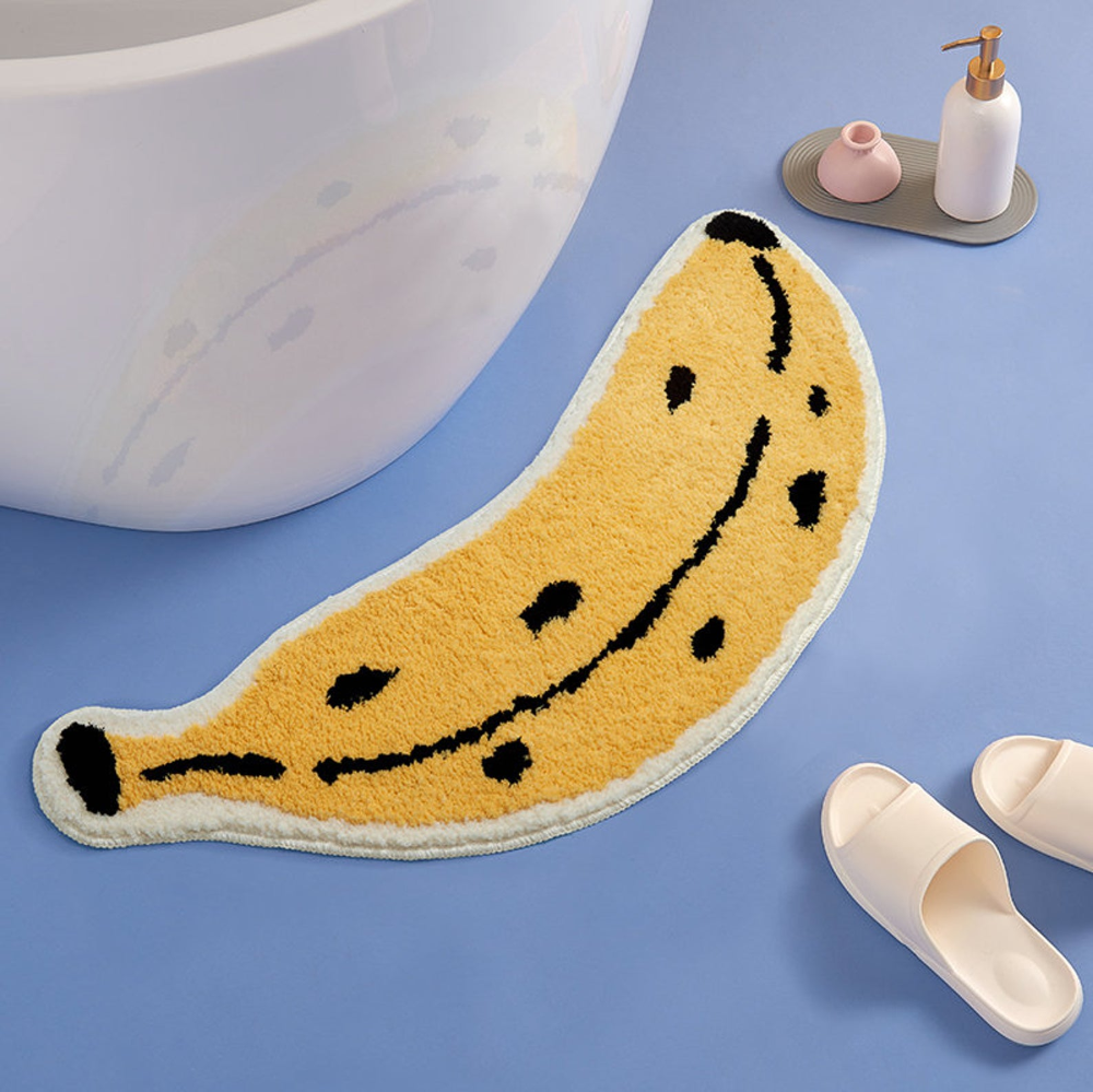Fruit Banana Bathroom Rug fluffy microfibre fabricSoft Fluffy Etsy in
