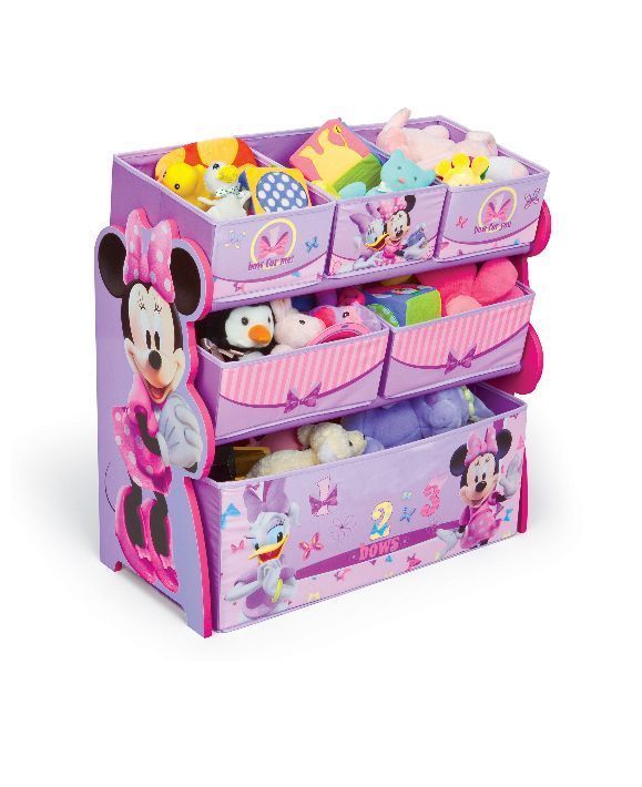 Minni Mouse Toy Organizer Girls Toddler Storage Bins Pink Purple Disney