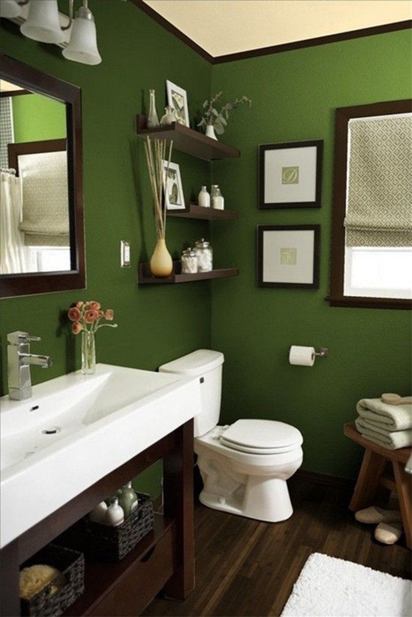 24 Lovely Green and Brown Bathroom Decor in 2020 Green bathroom decor
