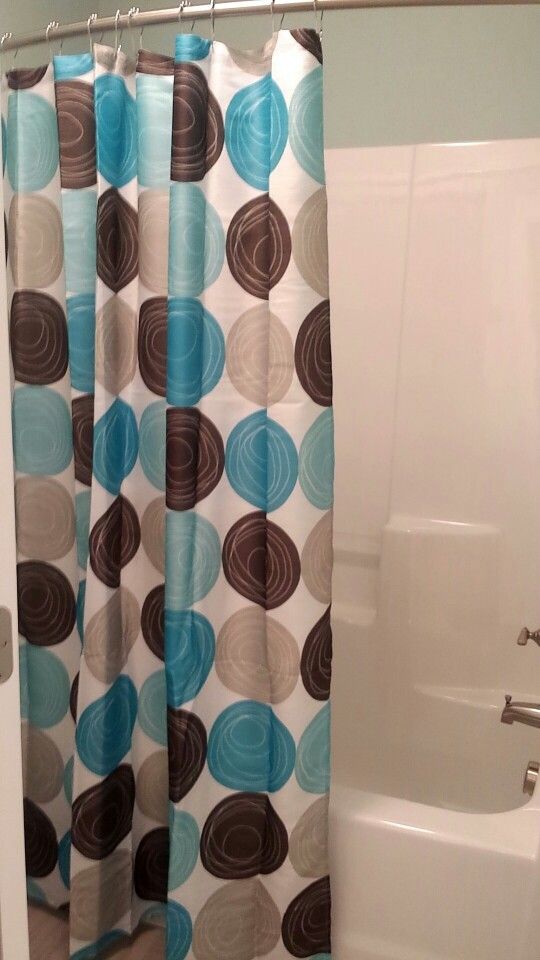Teal and brown shower curtain Brown Shower Curtain Bathroom, Turquoise
