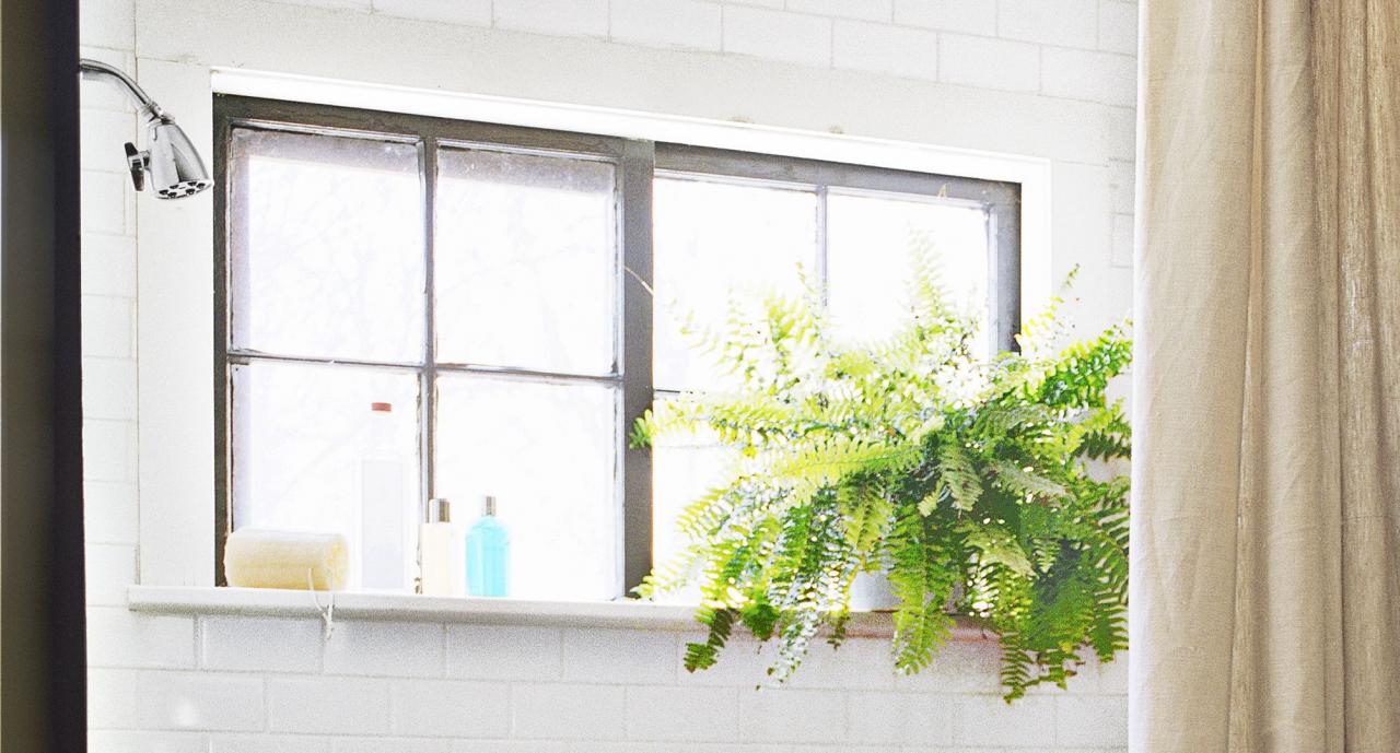25 Thrifty Ways to Redesign Your Bathroom on a Dime Window ledge