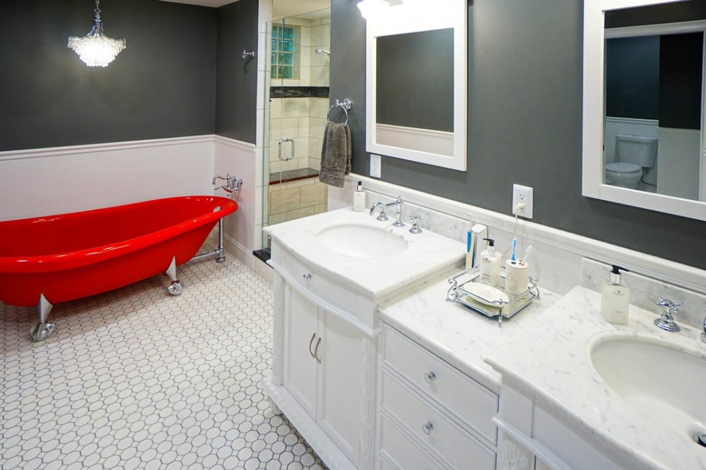 Red Tub Bathroom Remodel Columbus Ohio Home Improvement
