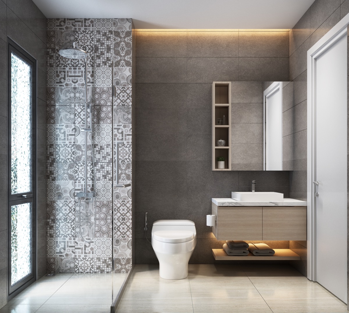 36 Modern Grey & White Bathrooms That Relax Mind Body & Soul