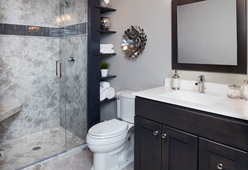 Light Gray Emperador Acrylic Bathroom Wall Surround ReBath® ReBath®