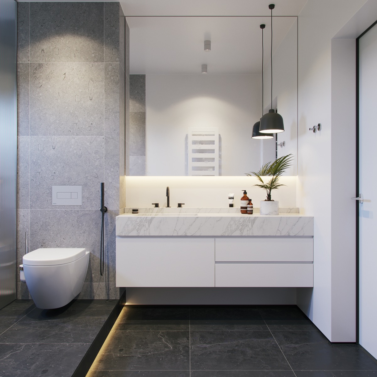 36 Modern Grey & White Bathrooms That Relax Mind Body & Soul