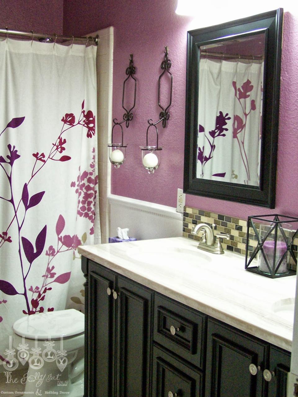 The Jolly Fat Elf Our Purple Guest Bathroom