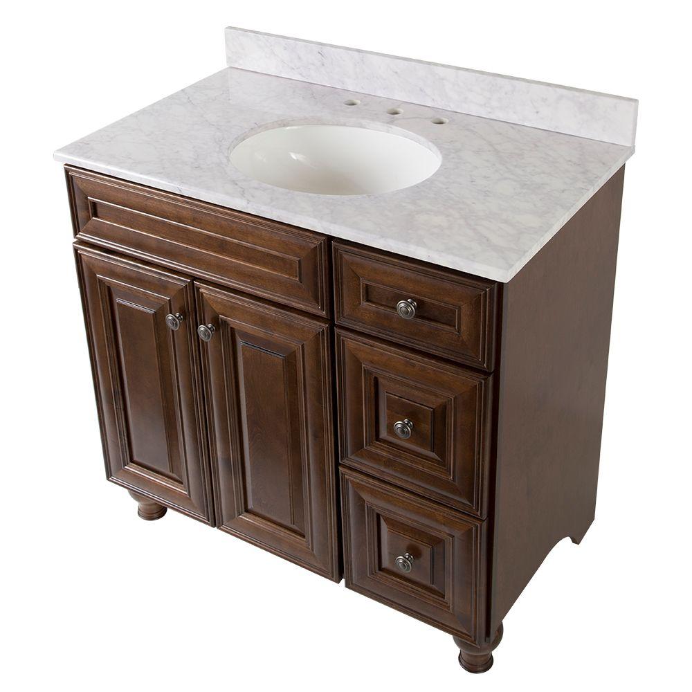 Home Decorators Collection Templin 37 in. Bath Vanity in Coffee with