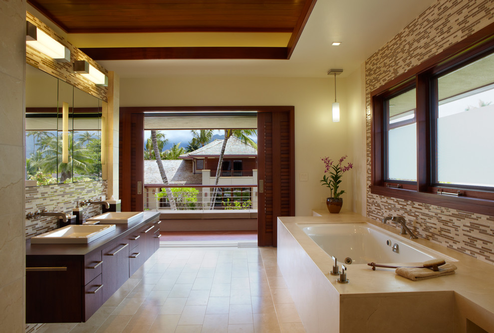 Ka'apuni Beach Estate Tropical Bathroom Hawaii by Peter Vincent