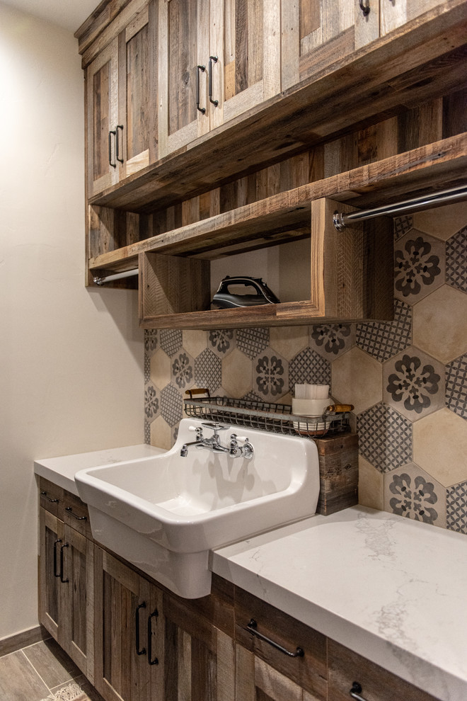 Cabin on the Lake Rustic Laundry Room Salt Lake City by