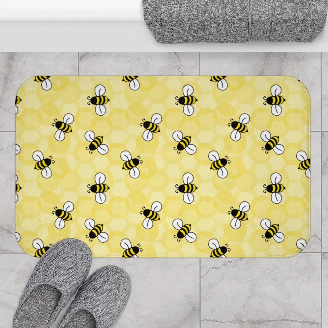 Bumble Bee Bath Mat Girls Bathroom Décor Etsy