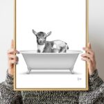 Goat Bathroom Art Bathroom Wall Art Goat Gifts Funny Etsy
