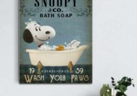 Snoopy Wash Bathroom Decor Poster Snoopy Co Bath Soap Canvas Etsy