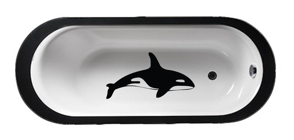 Bathtub Orca Whale Bathroom Décor Tub Decal Shower Wet Etsy