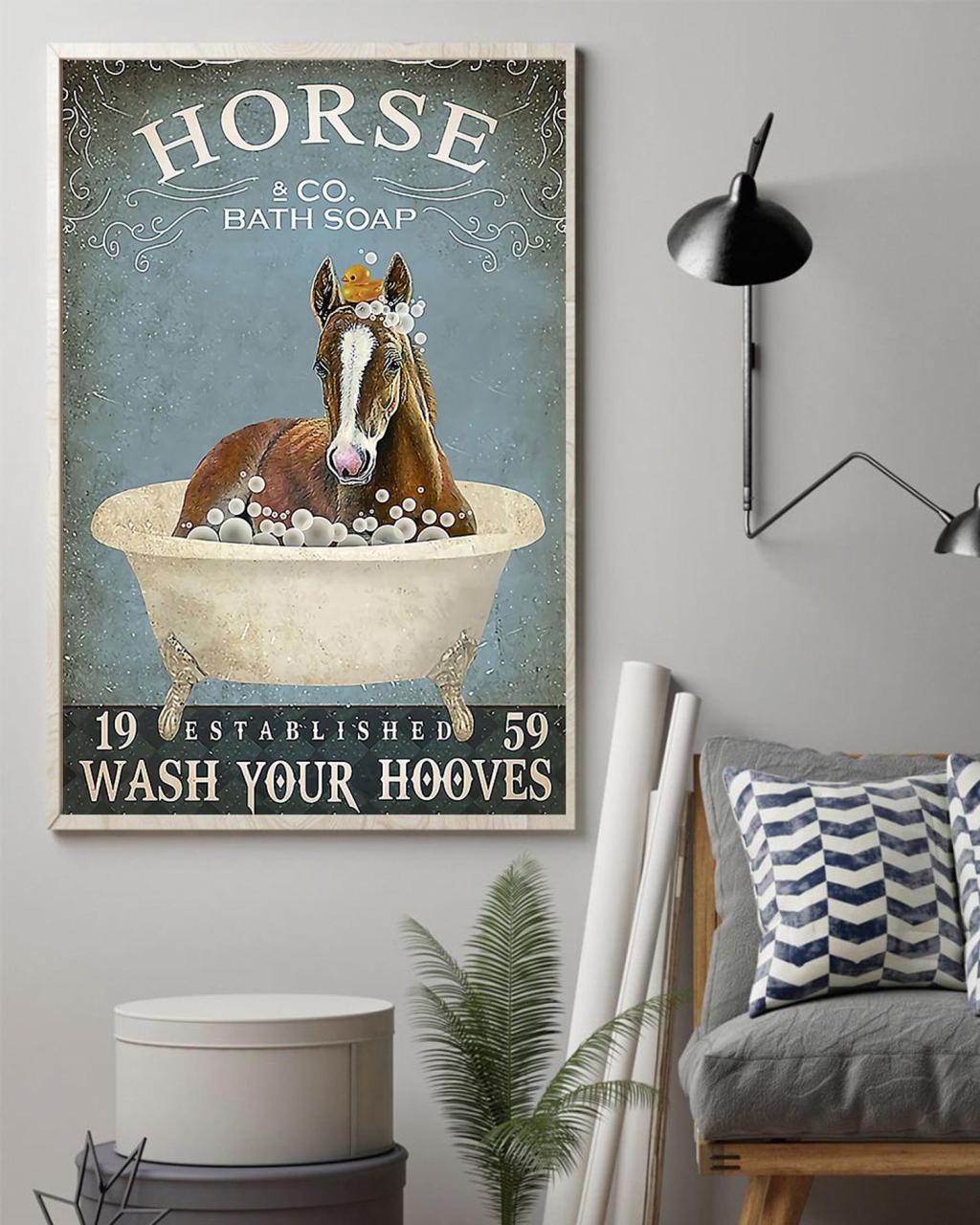 Horse Co Bath Soap Wash Your Hooves Poster Horse Lovers Print Bathroom