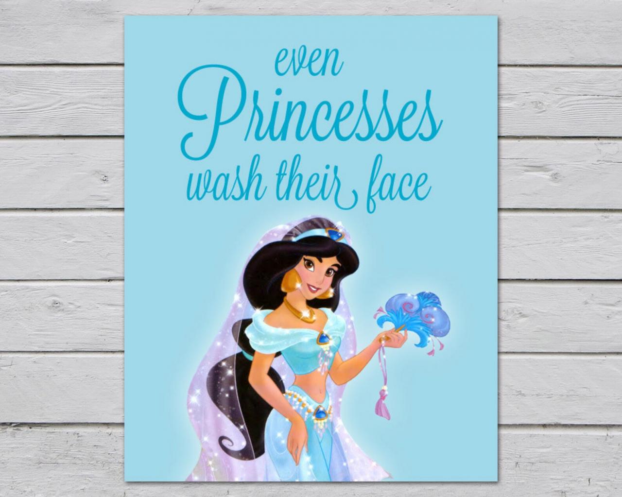 Aladdin Bathroom Decor / Princess Jasmine / Bathroom Rules / Etsy