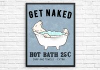 Get Naked Polar Bear Bathroom Wall Decor Polar Bear Bathroom Etsy
