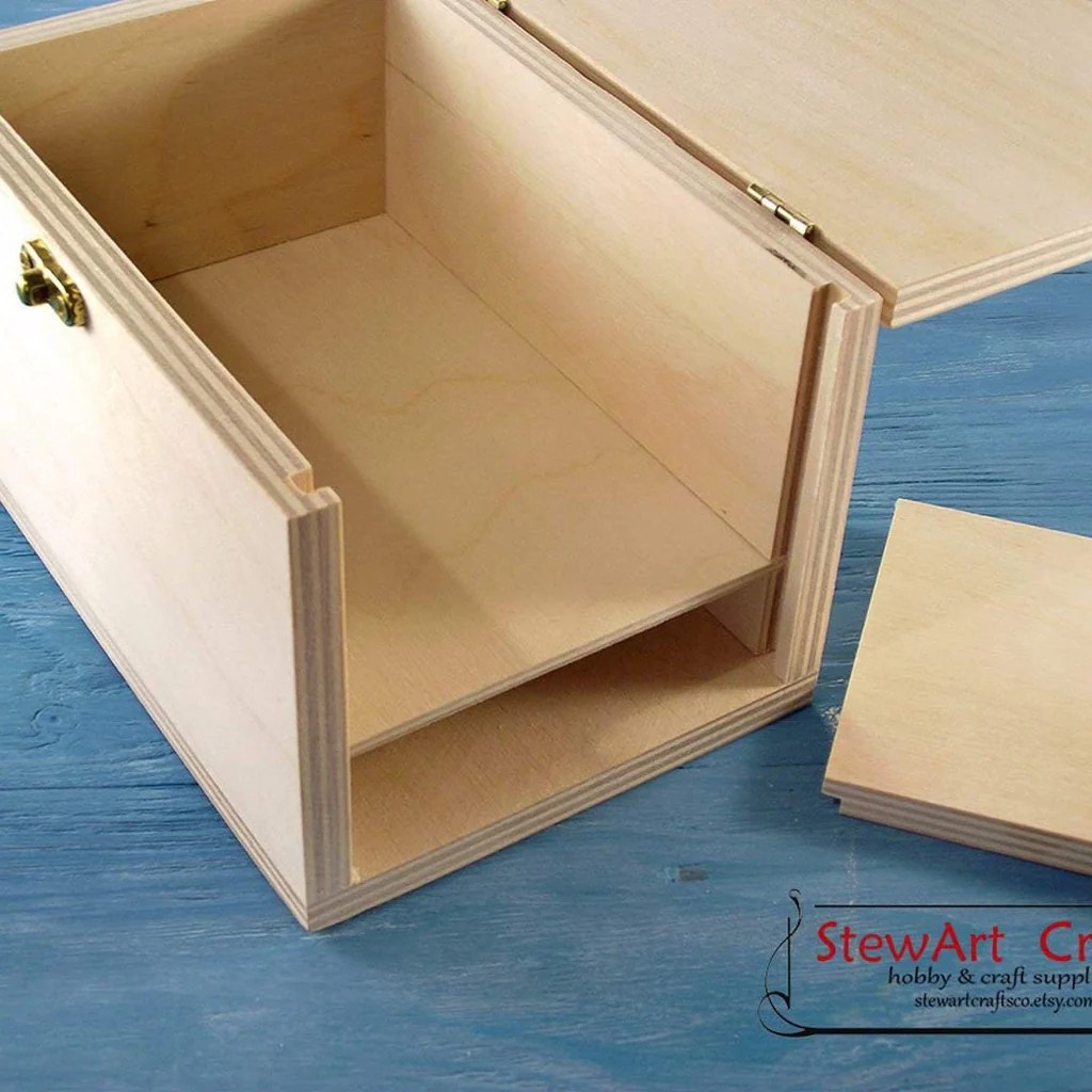 Unfinished Wooden Secret Compartment Box DIY Secret Hiding Places
