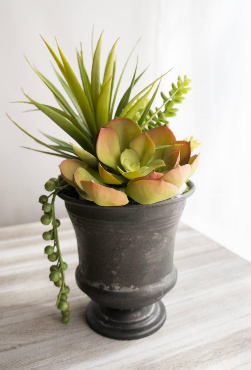 Faux Succulent Planter Bathroom Decor Rustic Decor Gift for Etsy