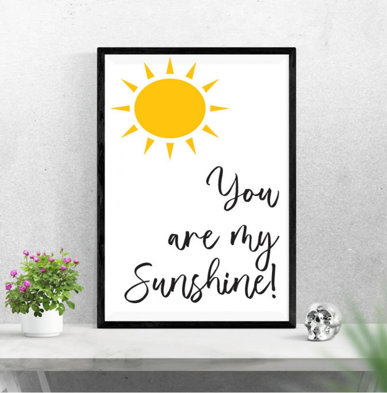 You are my sunshine print. Wall art home decor bathroom art Etsy