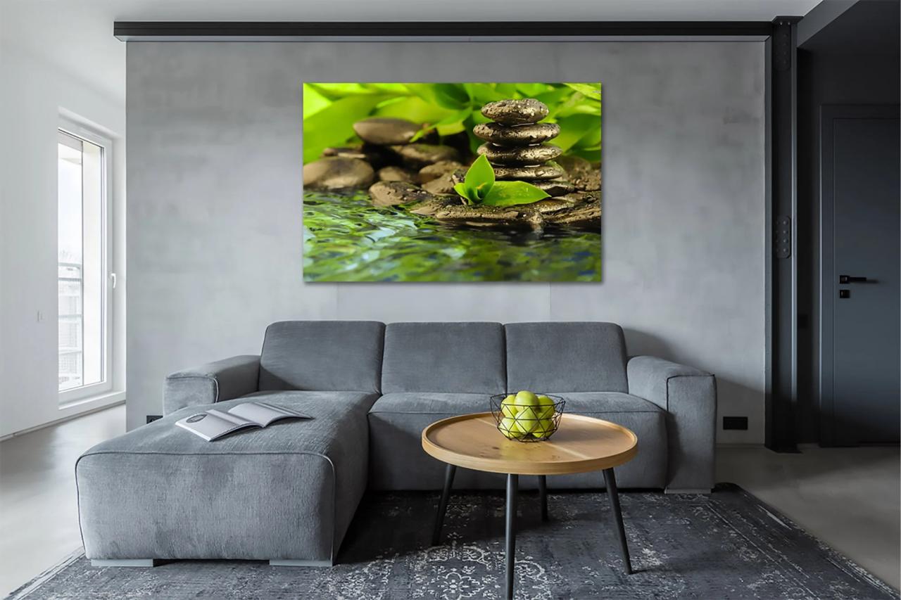 Special Zen Stones On Water For Bathroom Canvas Print Wall Art Etsy