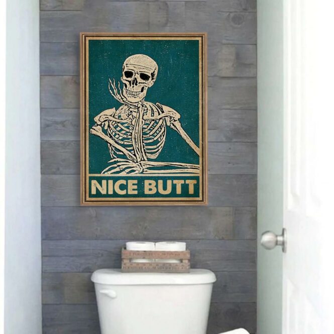 Nice Butt Skeleton Poster Skeleton Bathroom Poster Bathroom Etsy