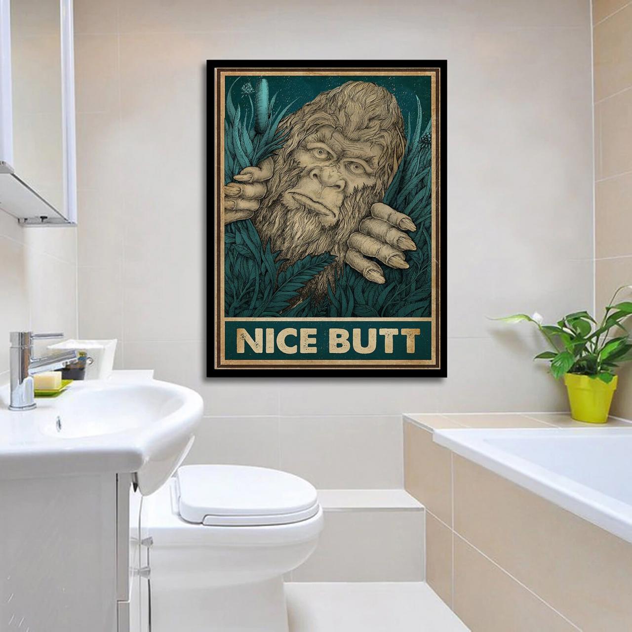 Nice Butt Bigfoot Poster Bigfoot Bathroom Poster Bathroom Etsy