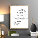 Wash Your Worries Away Bathroom Wall Art Printable Quote Etsy