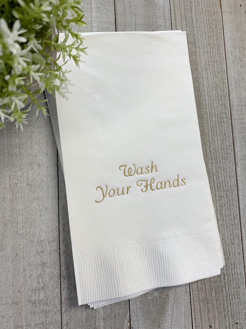 50 Personalized Hand Guest Towels Paper Bathroom Napkins Etsy