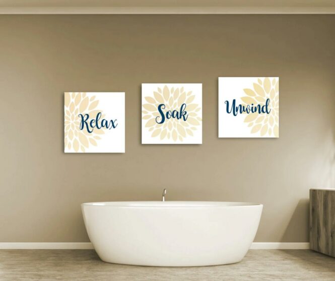 Bathroom Decor Bathroom Wall Art Relax Soak And Unwind Etsy