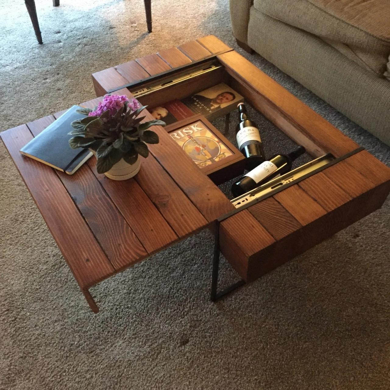 Block Coffee Table with Hidden Storage