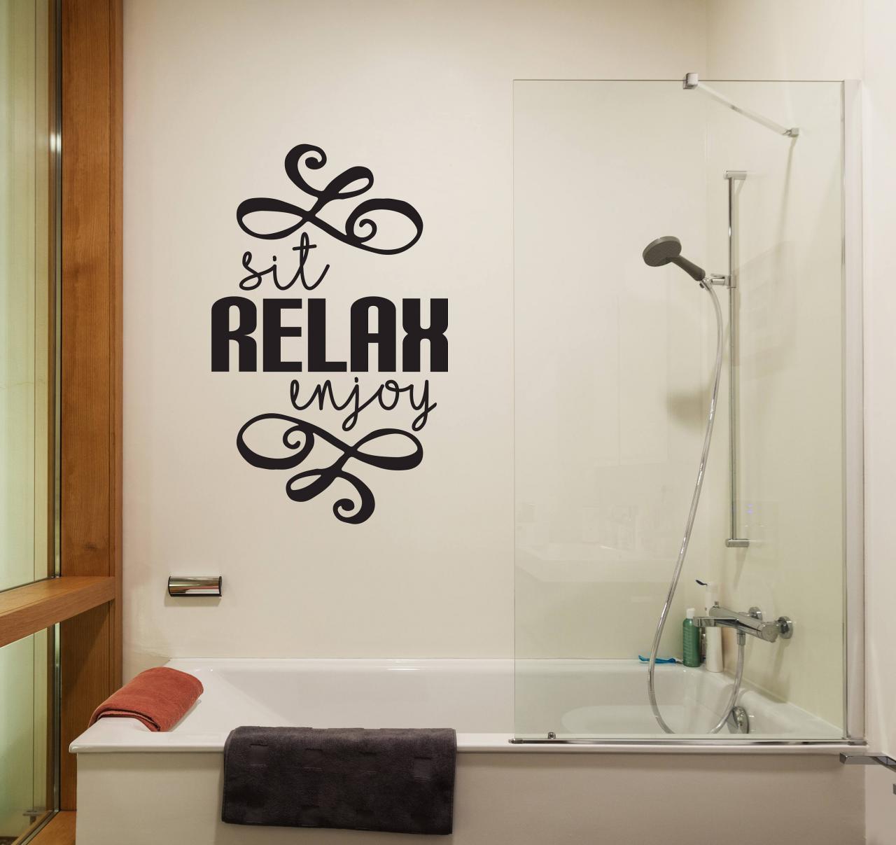 Bathroom Wall Decor Vinyl Decal Quote Relax Sticker for Etsy