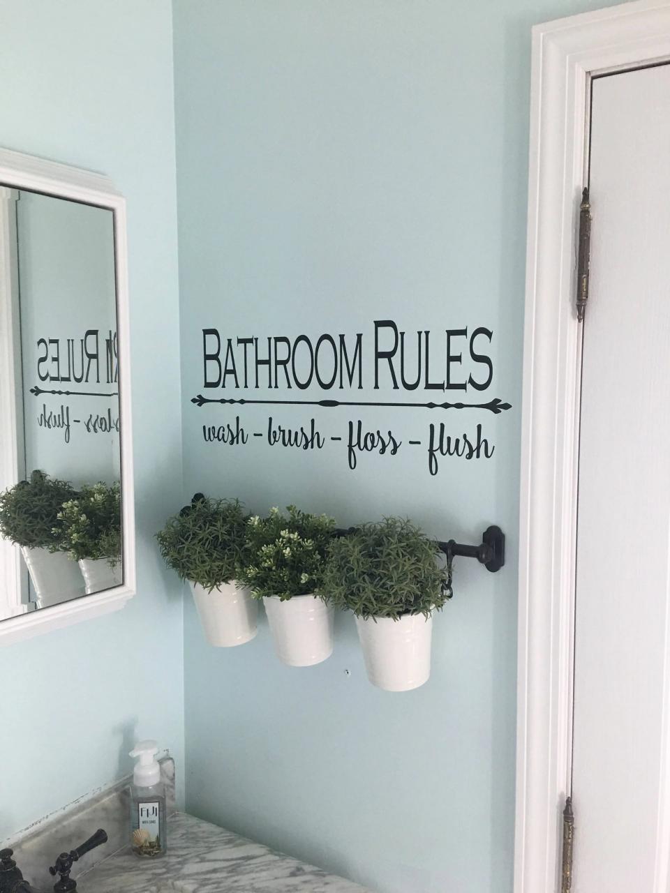 Bathroom Rules vinyl decal, Wall Decal, Wall Sign, Home Decor, Home