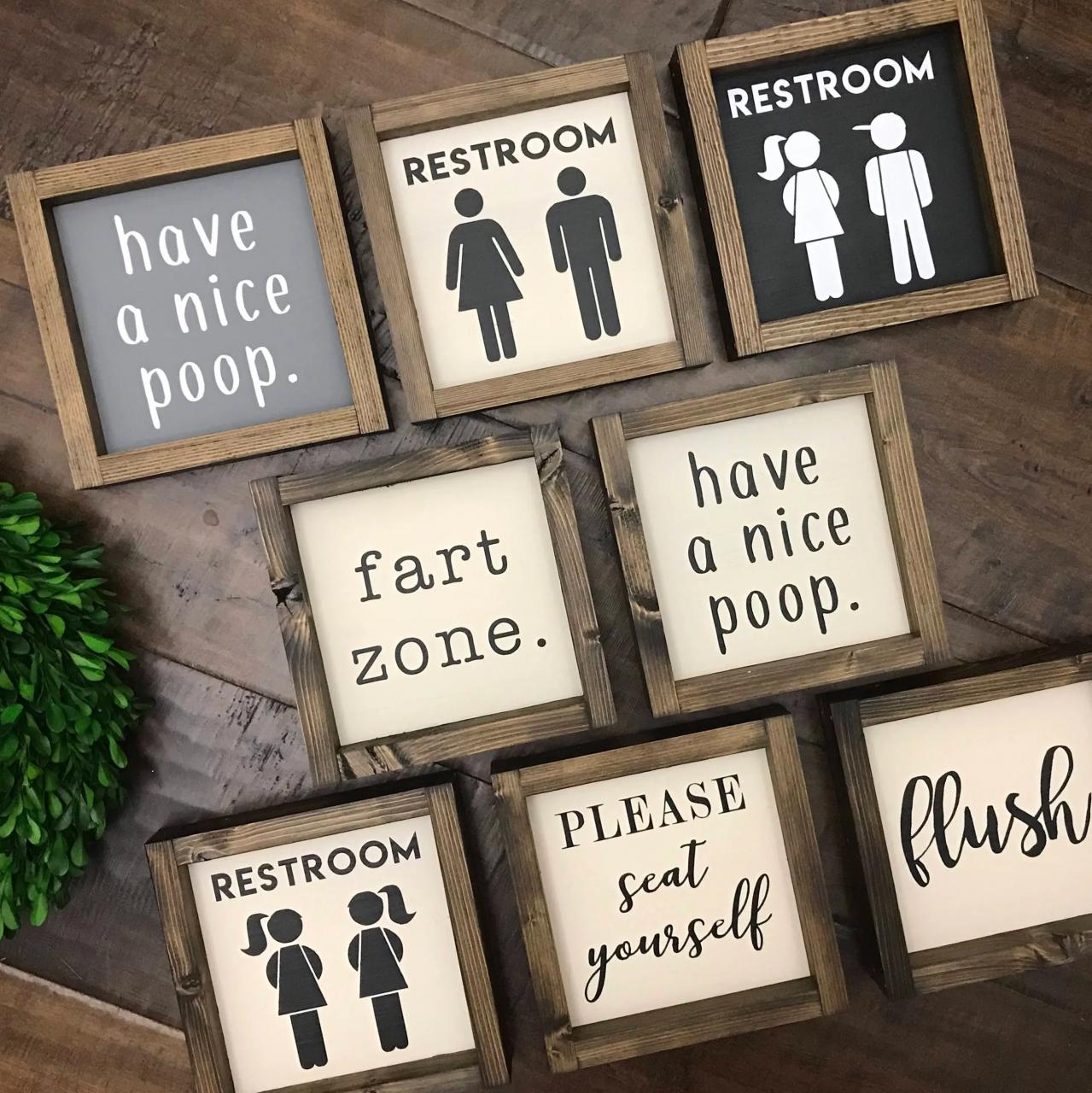 Mini Bathroom Collection Funny Bathroom Sign Bathroom Wall