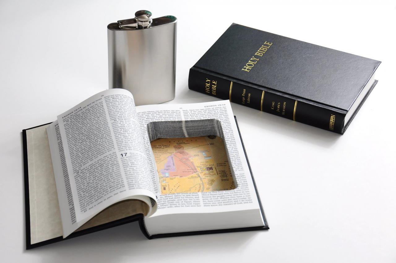 Bible Book Safe w/ 8oz Hidden Flask Option Secret Hollow Etsy