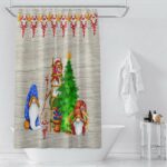 Gnomes Christmas Shower Curtain Elf Bathroom Decor Holiday Etsy