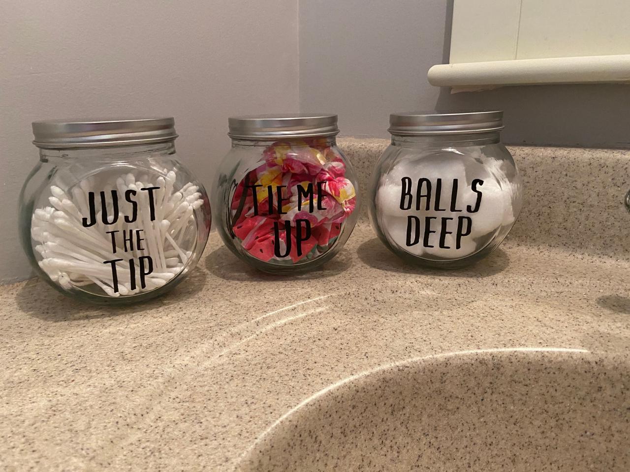 Funny Adult Humor Inappropriate Bathroom Home Jar Decor Stick Etsy