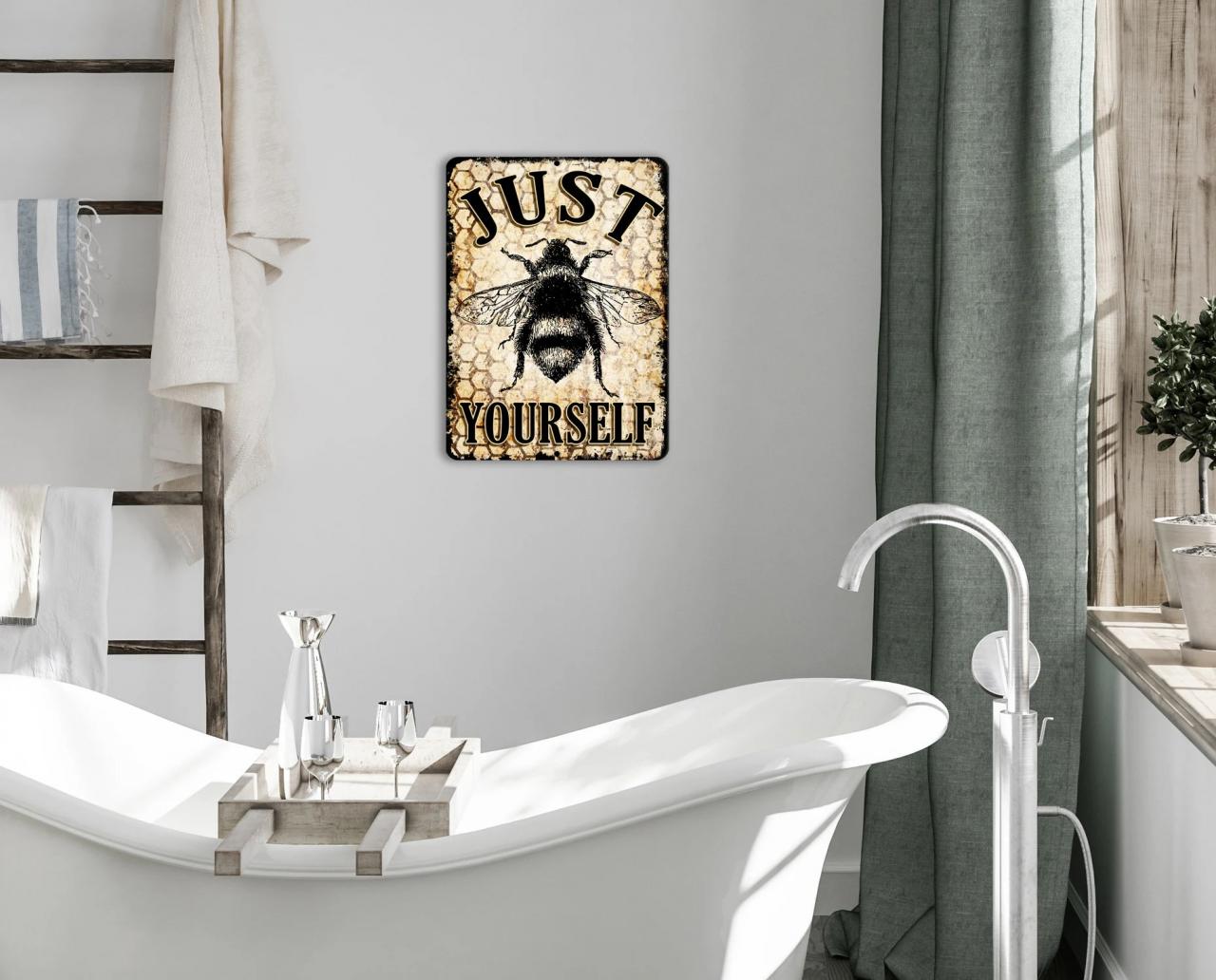 Bumble Bee Inspirational Sign Bathroom Bedroom Wall Decor Art Etsy