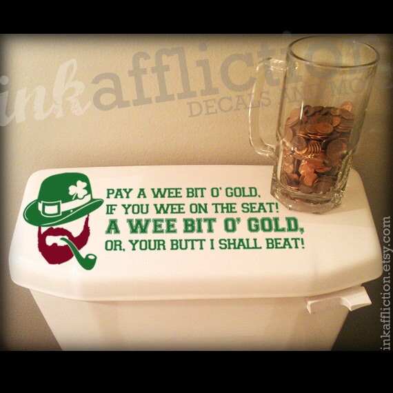 ON SALE NOW St. Patrick's Day Bathroom Toilet/ Wall